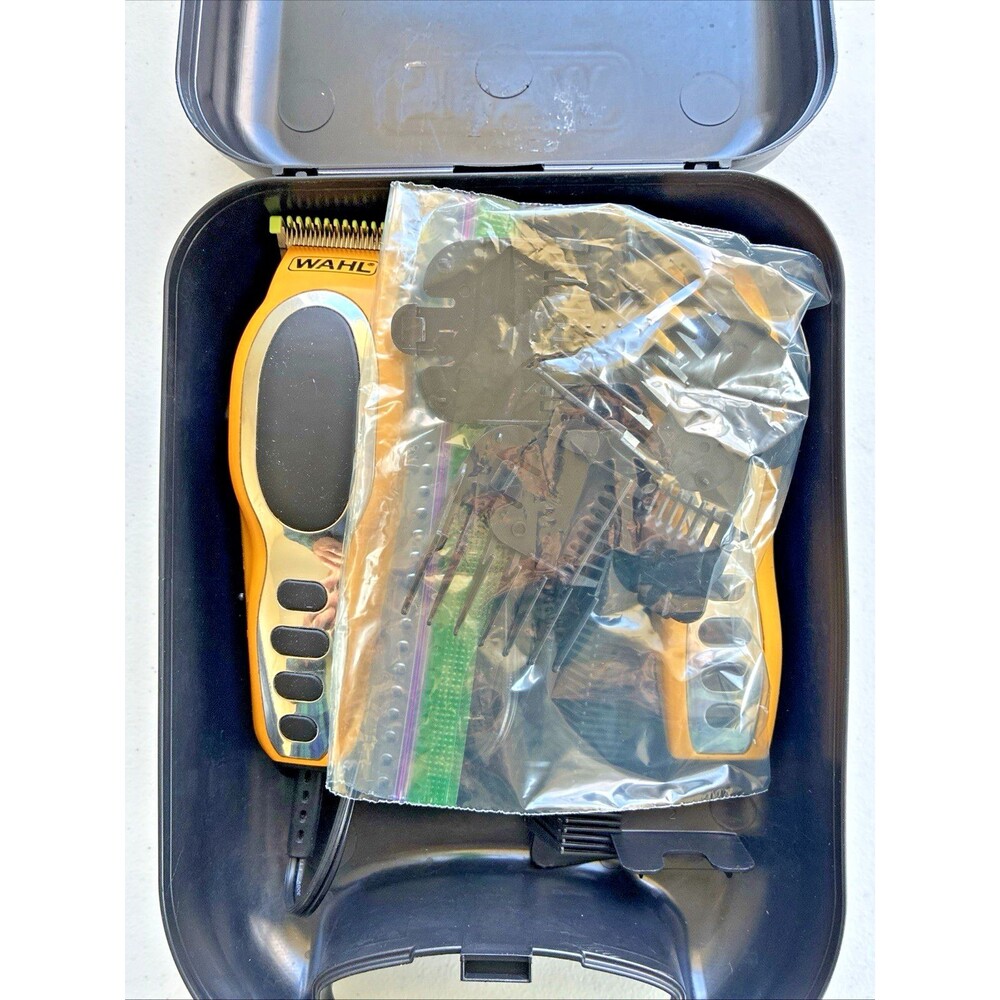 Wahl Clippers Set Kit Corded MC2 For Home Hair Cutting Many Attachment Yellow. - Picture 3 of 5